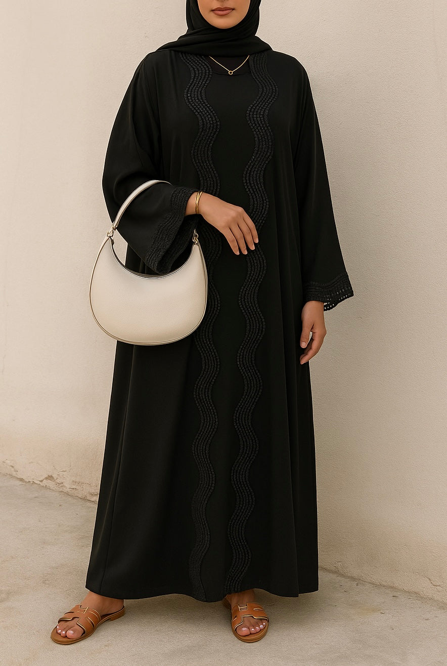 Black lace abaya