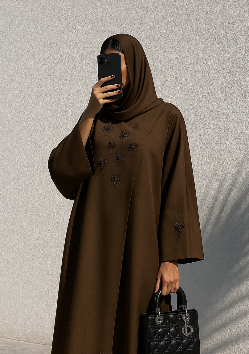 Brown Abaya AHWK01