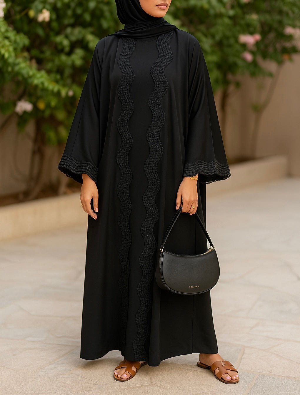 Black lace abaya