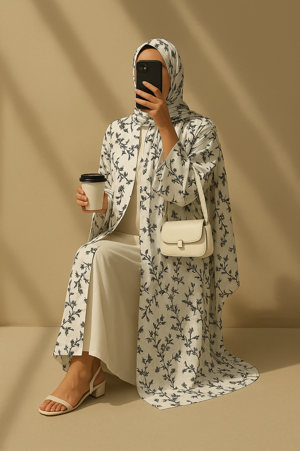 Monochrome Kimono Set