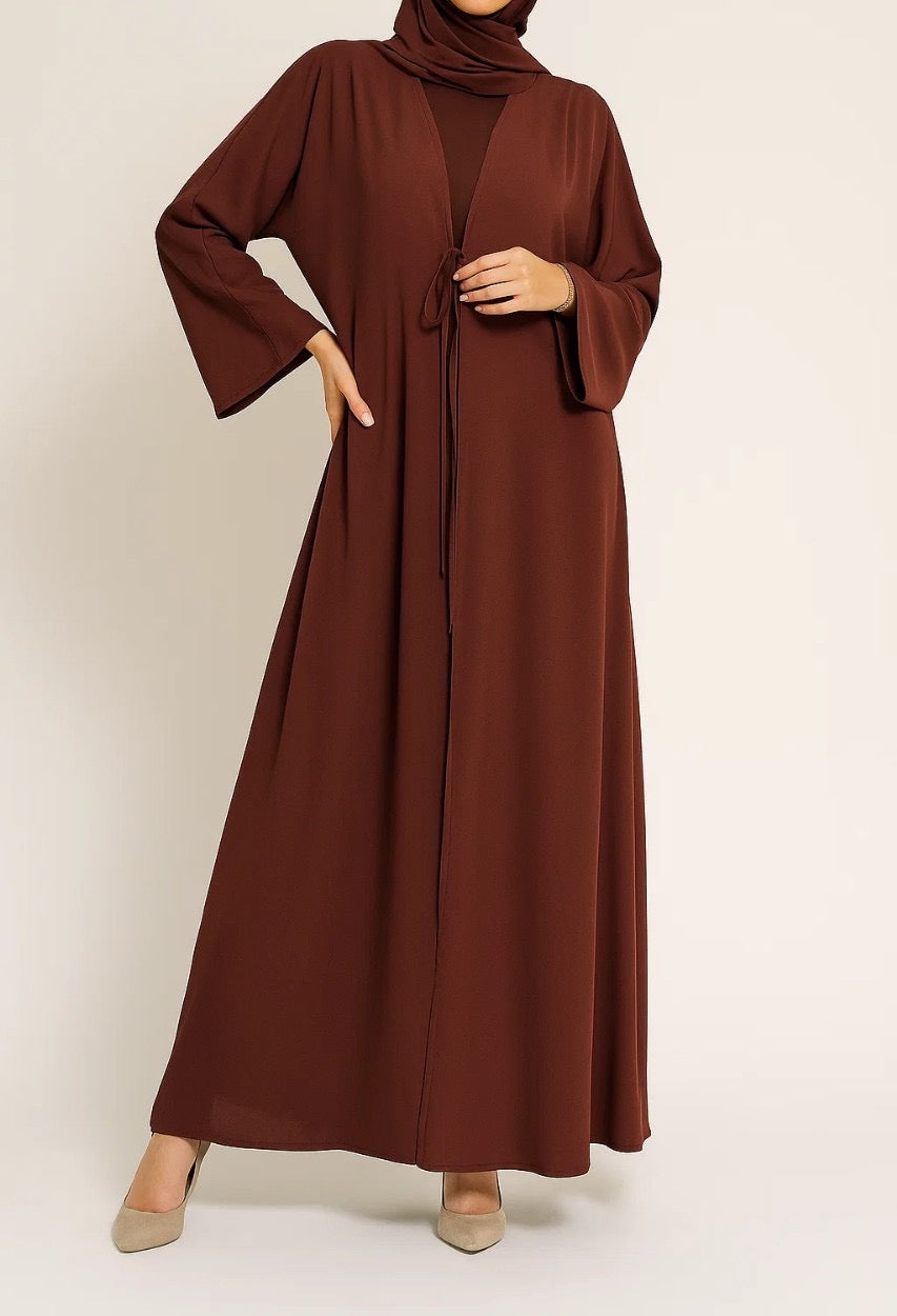 Brown tie abaya