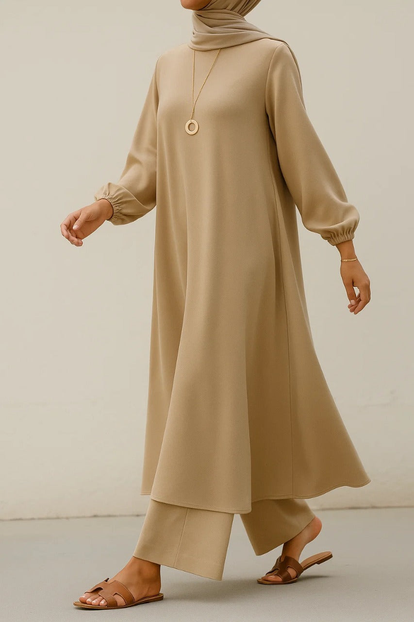Beige A- line coord set