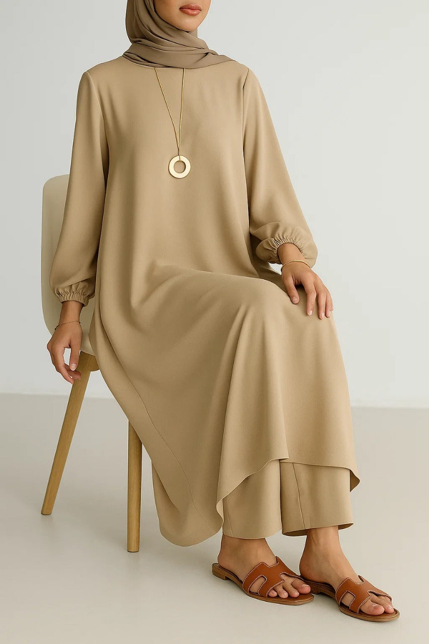 Beige A- line coord set