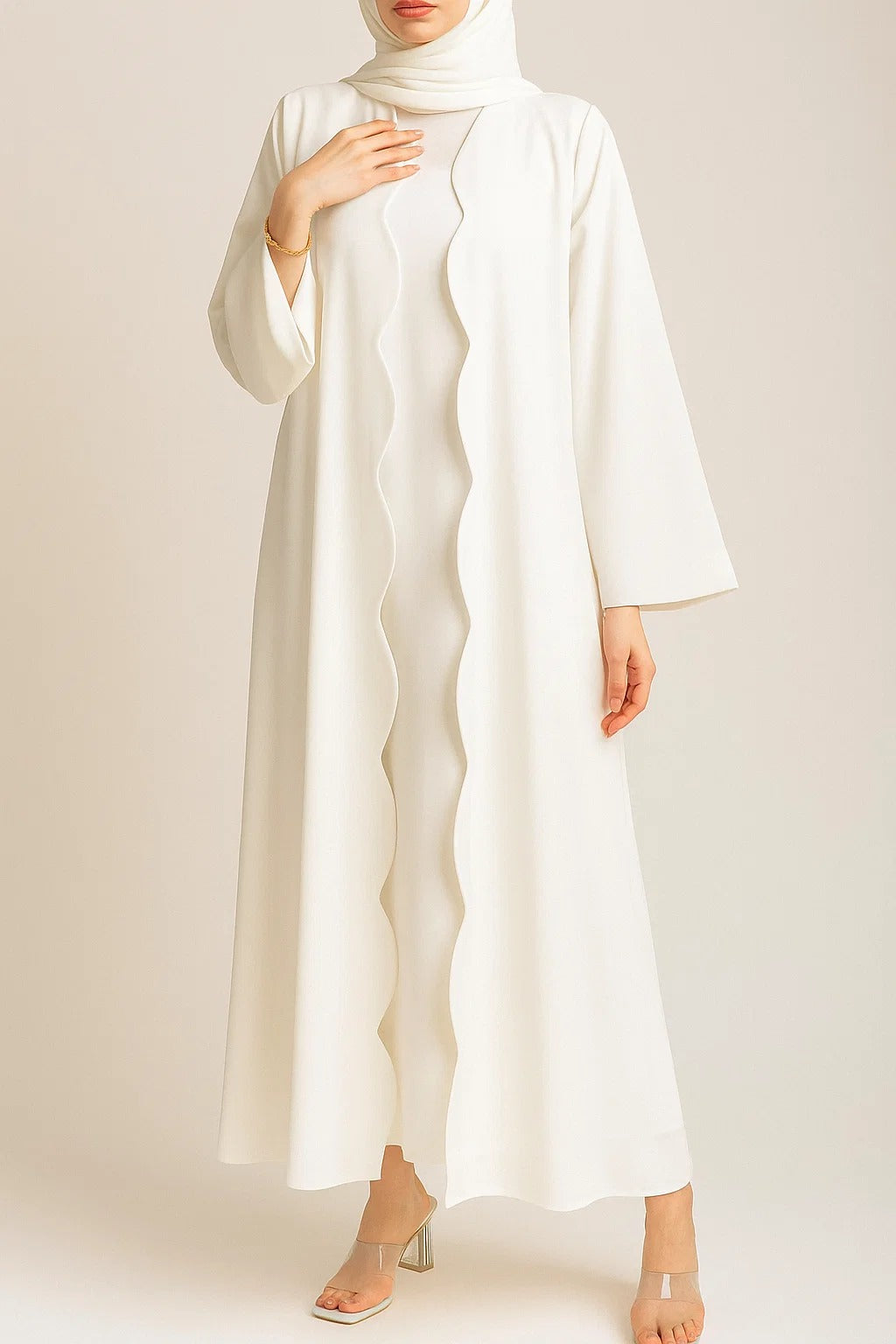 White Wave Abaya