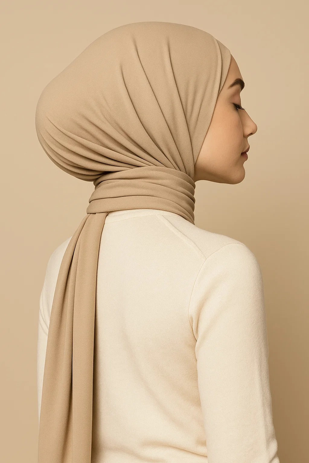Beige Jersey Hijab