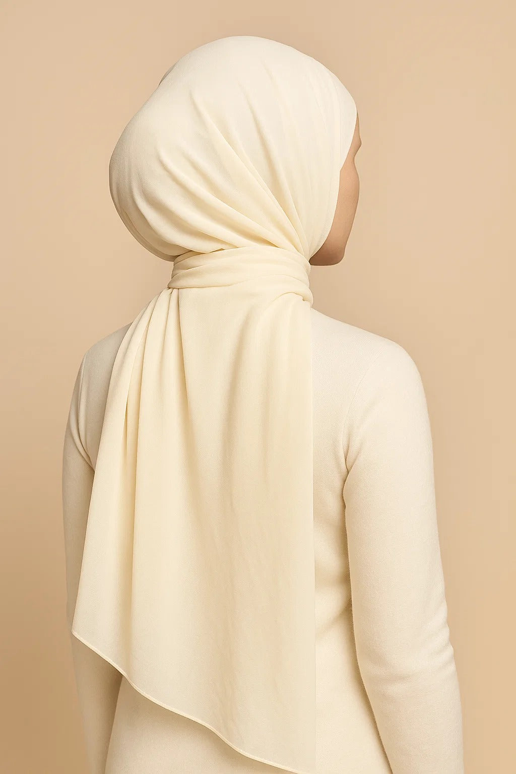 Cream Chiffon Hijab