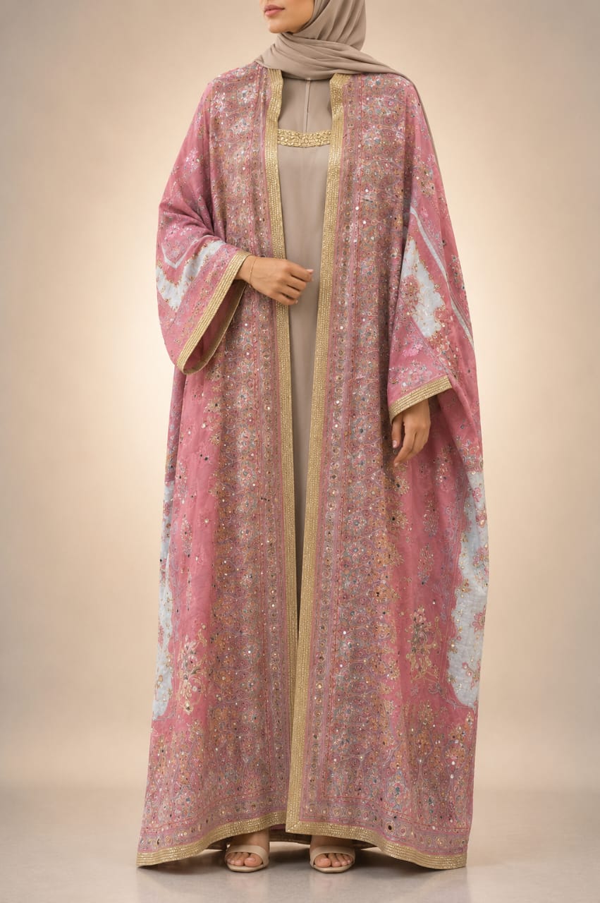 Dusty Rose Zareen Abaya