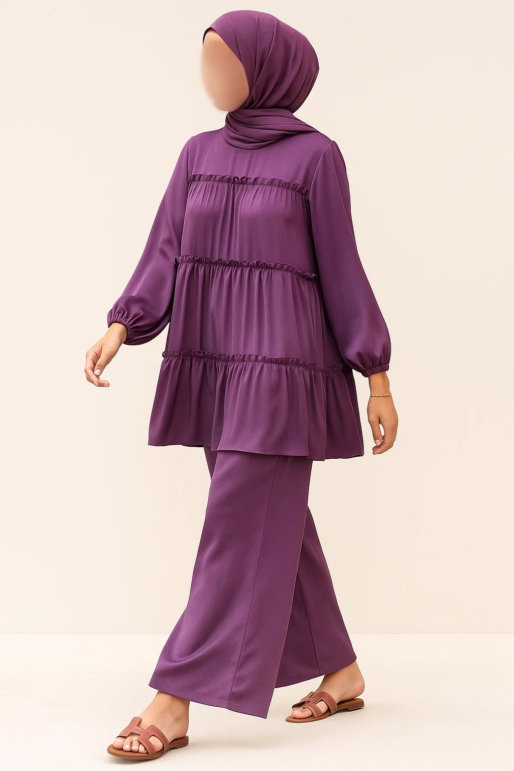 purple Tiered Coord Set