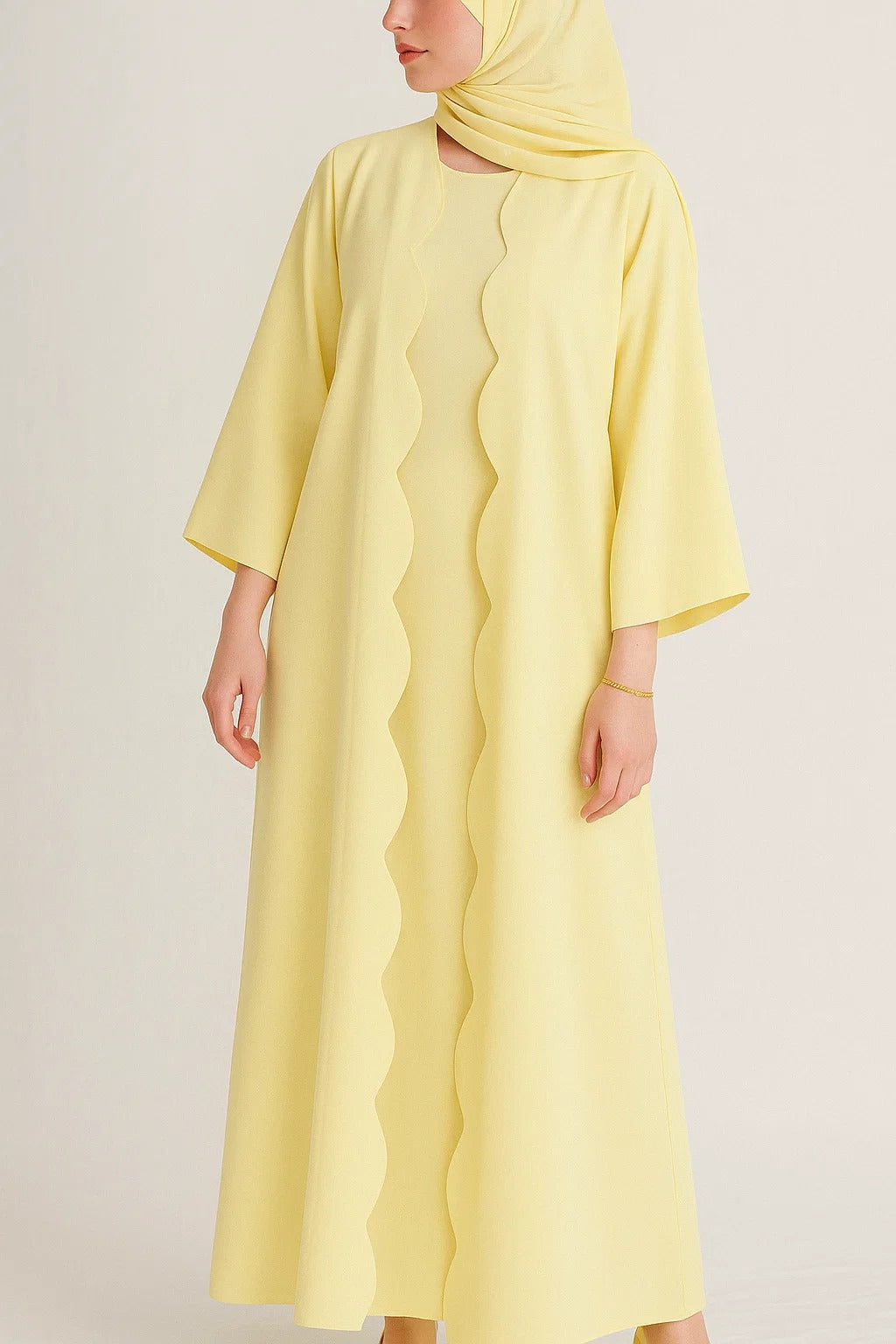 Butter Yellow Wave abaya