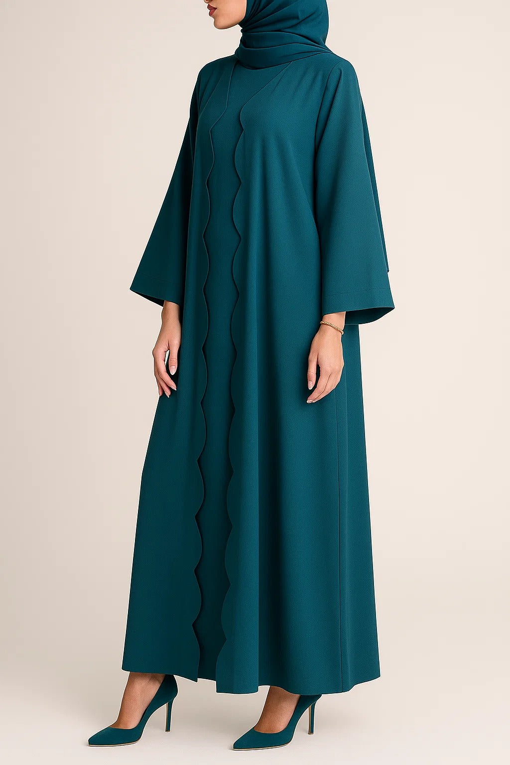 Teal Wave abaya