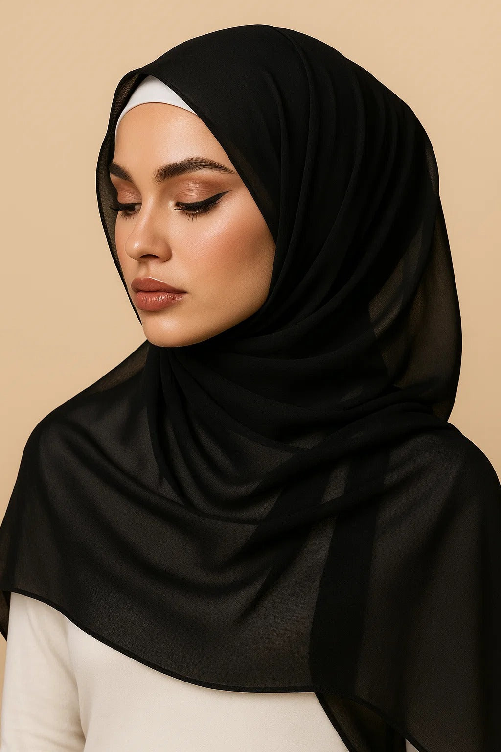 Black Chiffon Hijab