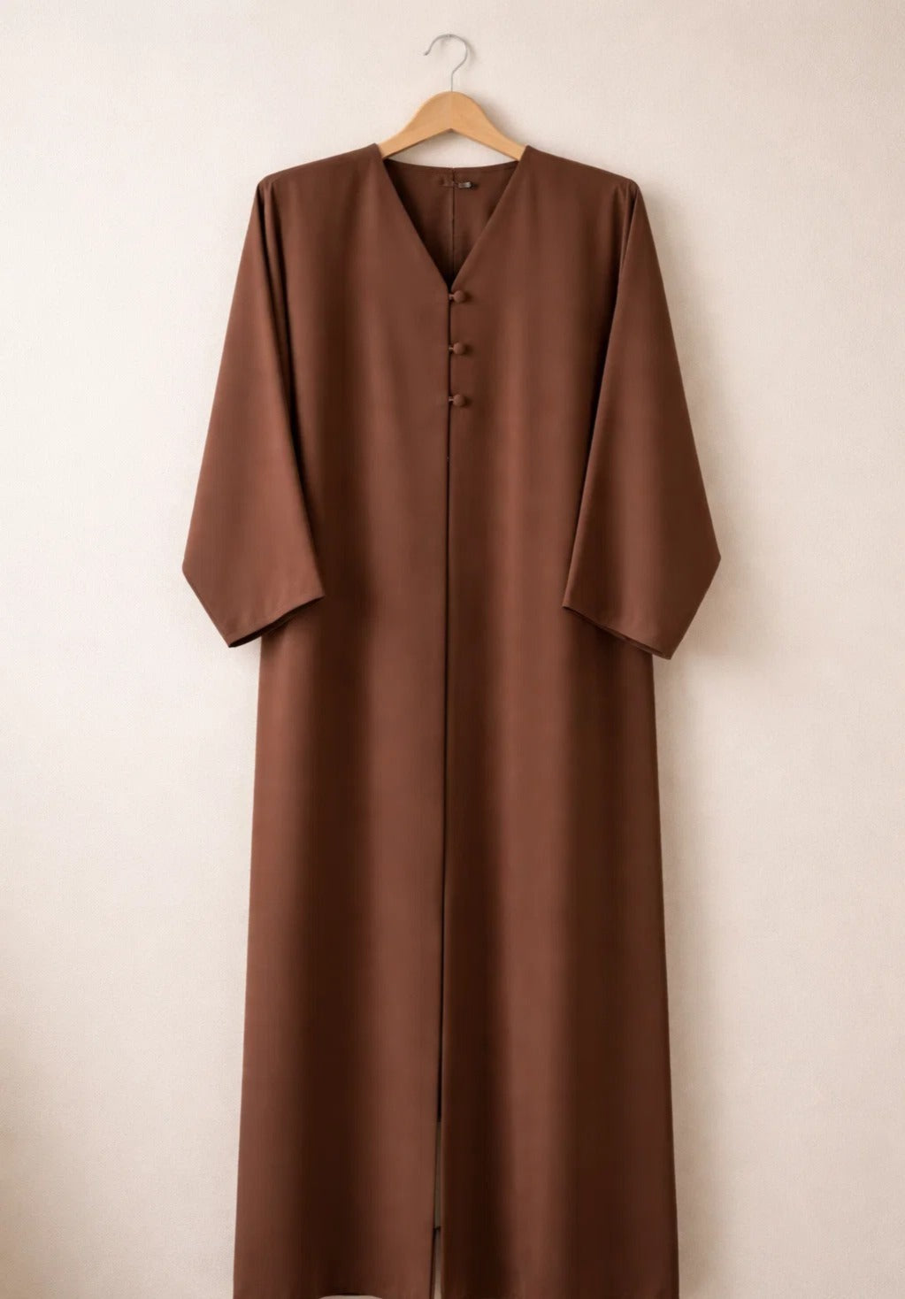 Brown button abaya