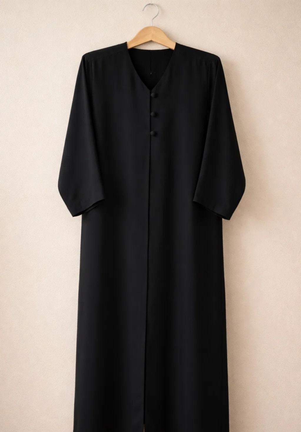 Black button abaya
