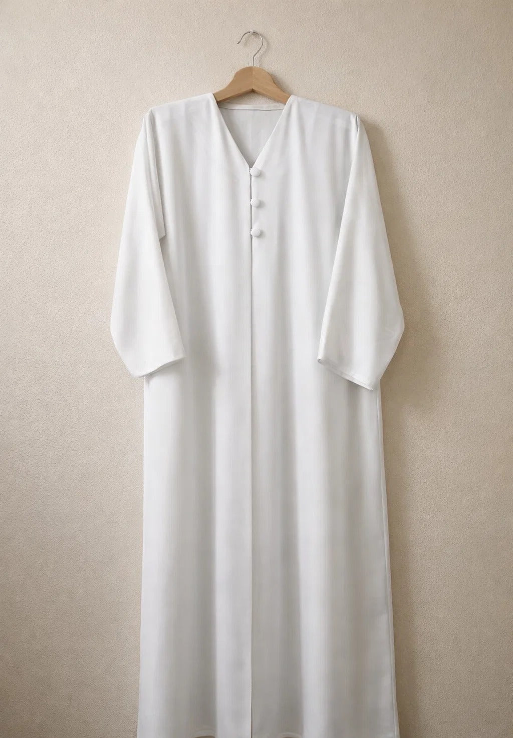 White button abaya