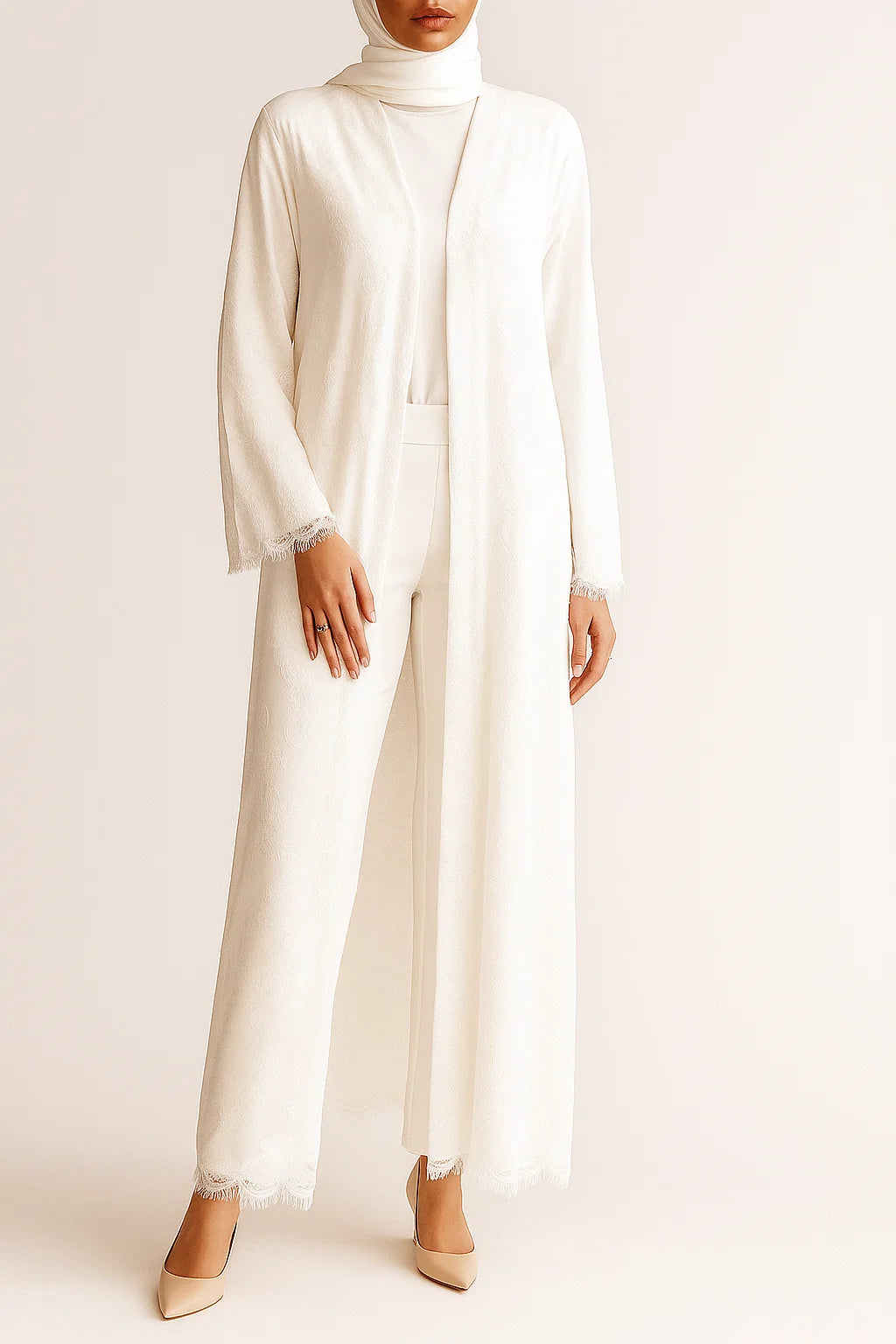 White Sheer abaya