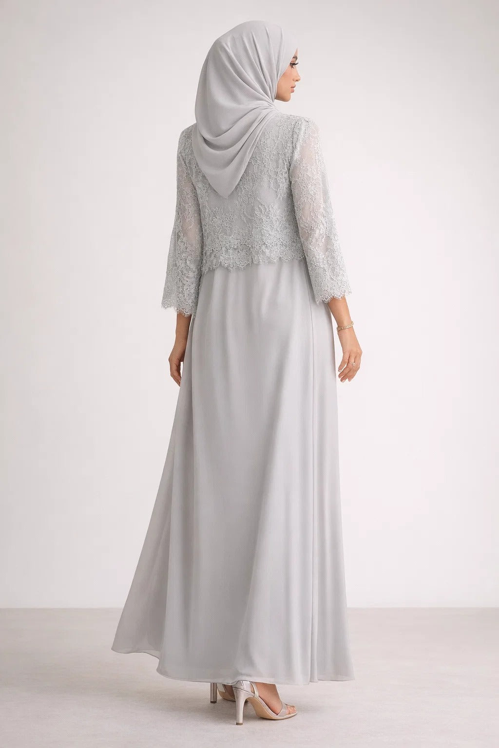 Cream Moon Veil Abaya