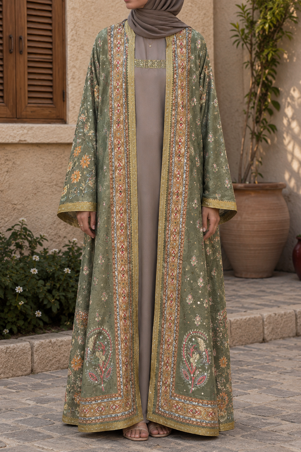 Green Zareen Abaya