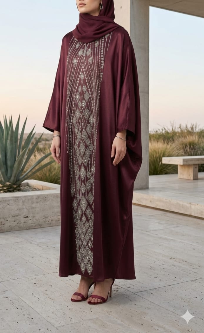 Maroon Ameera Abaya