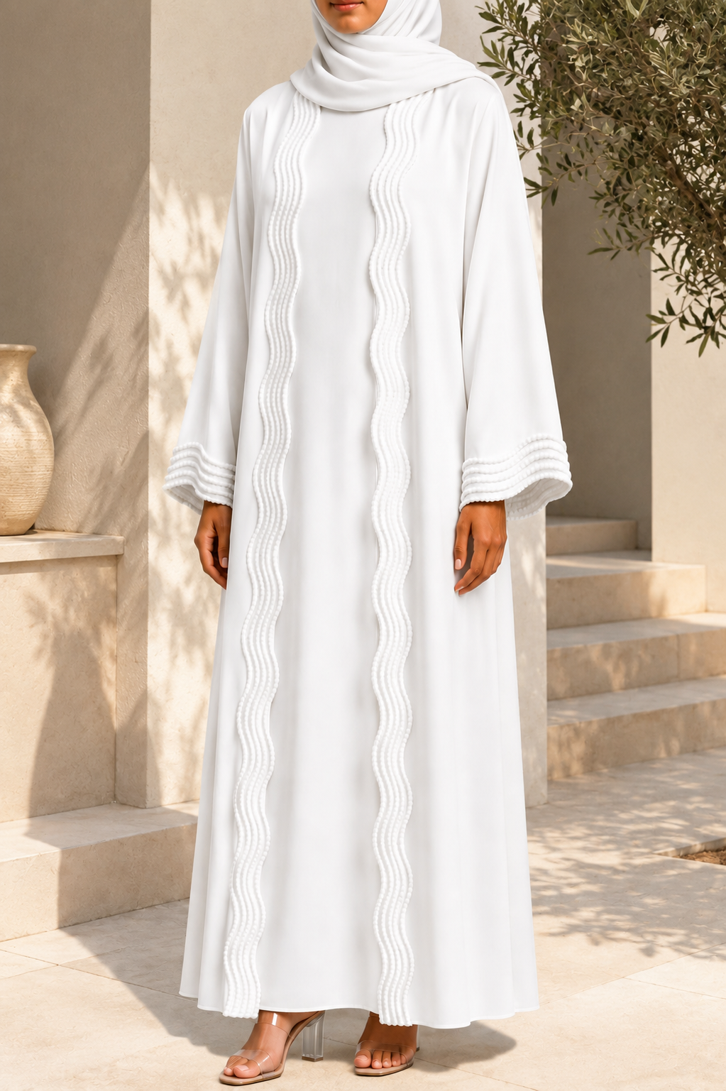 White lace abaya