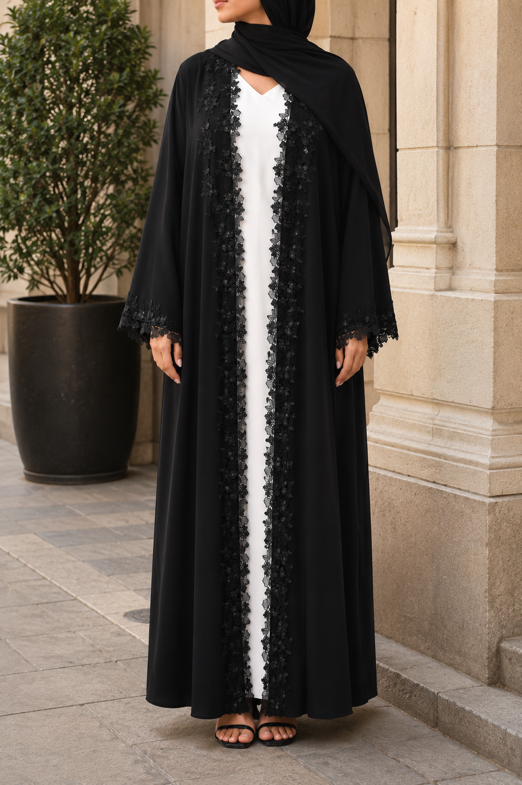 Al-Layl lace abaya S19M