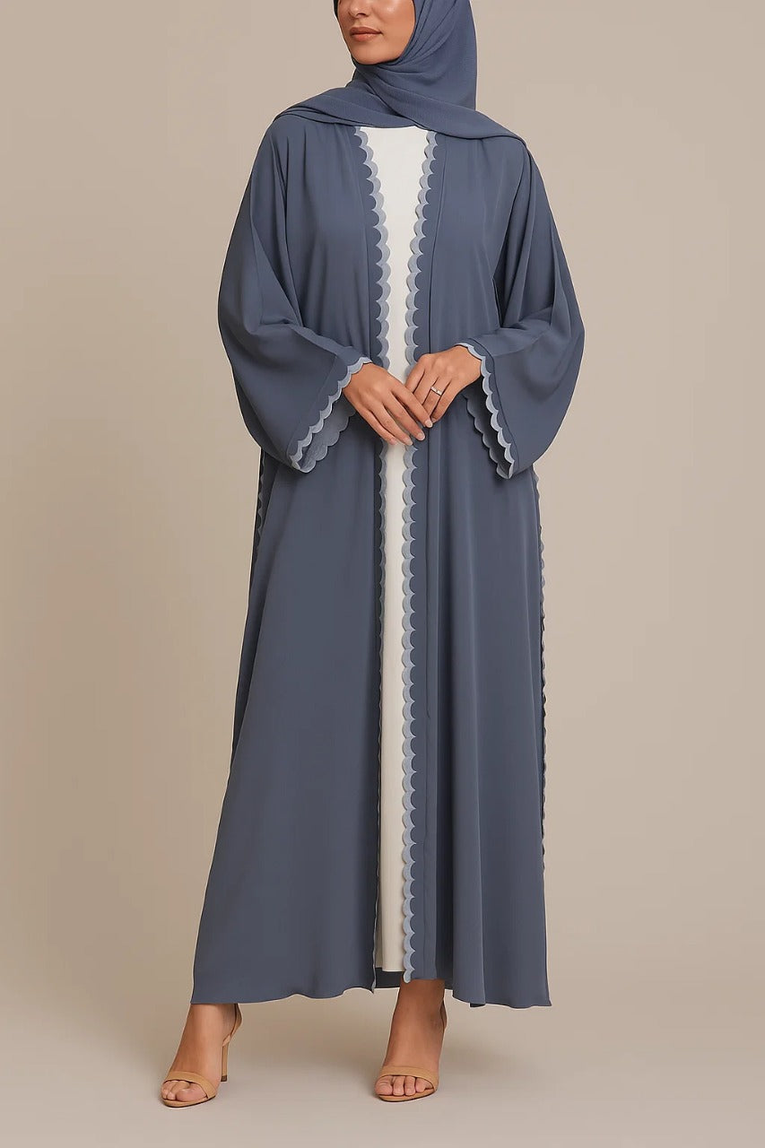 Blue Scallop Abaya