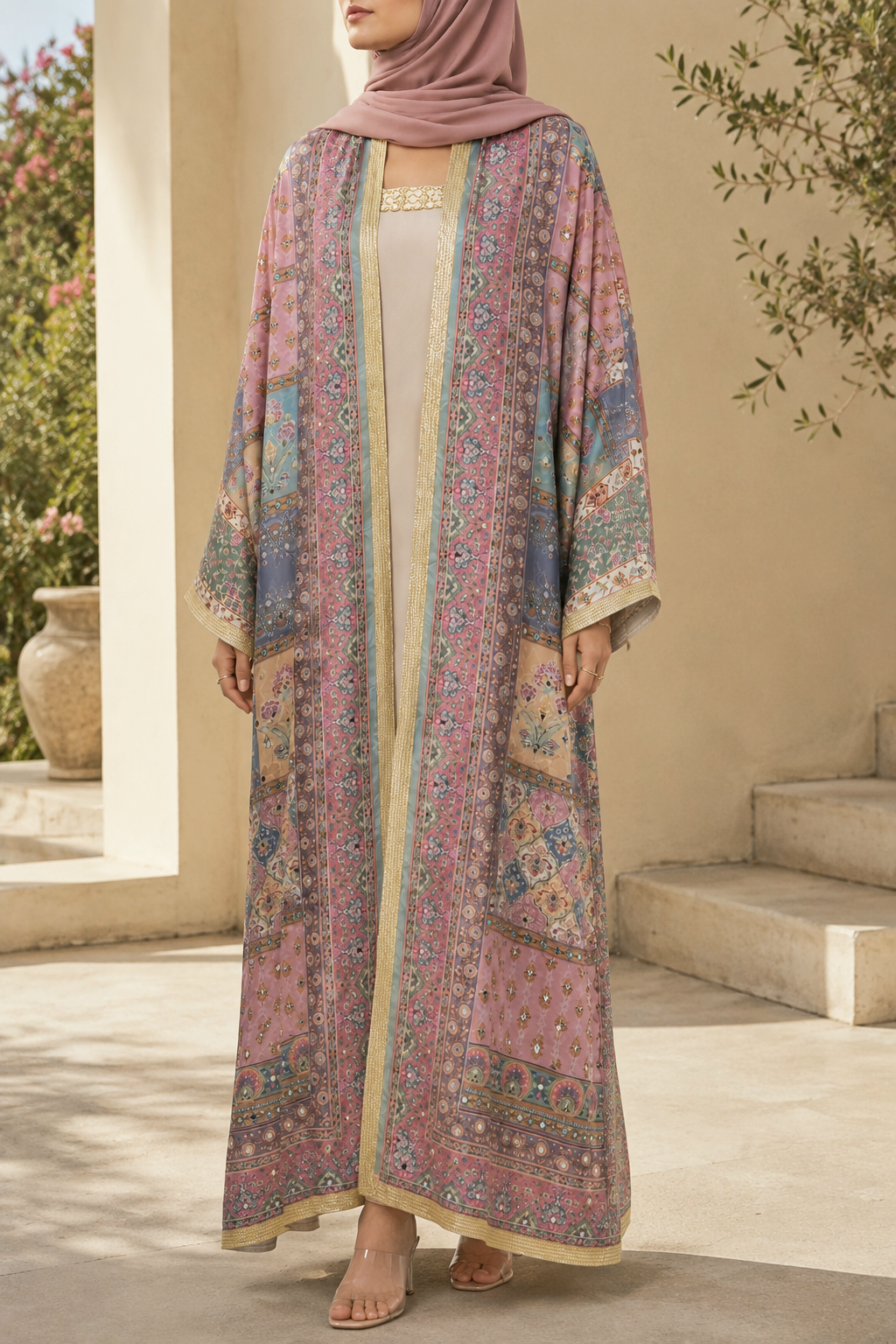 Muted fuchsia Zareen Abaya
