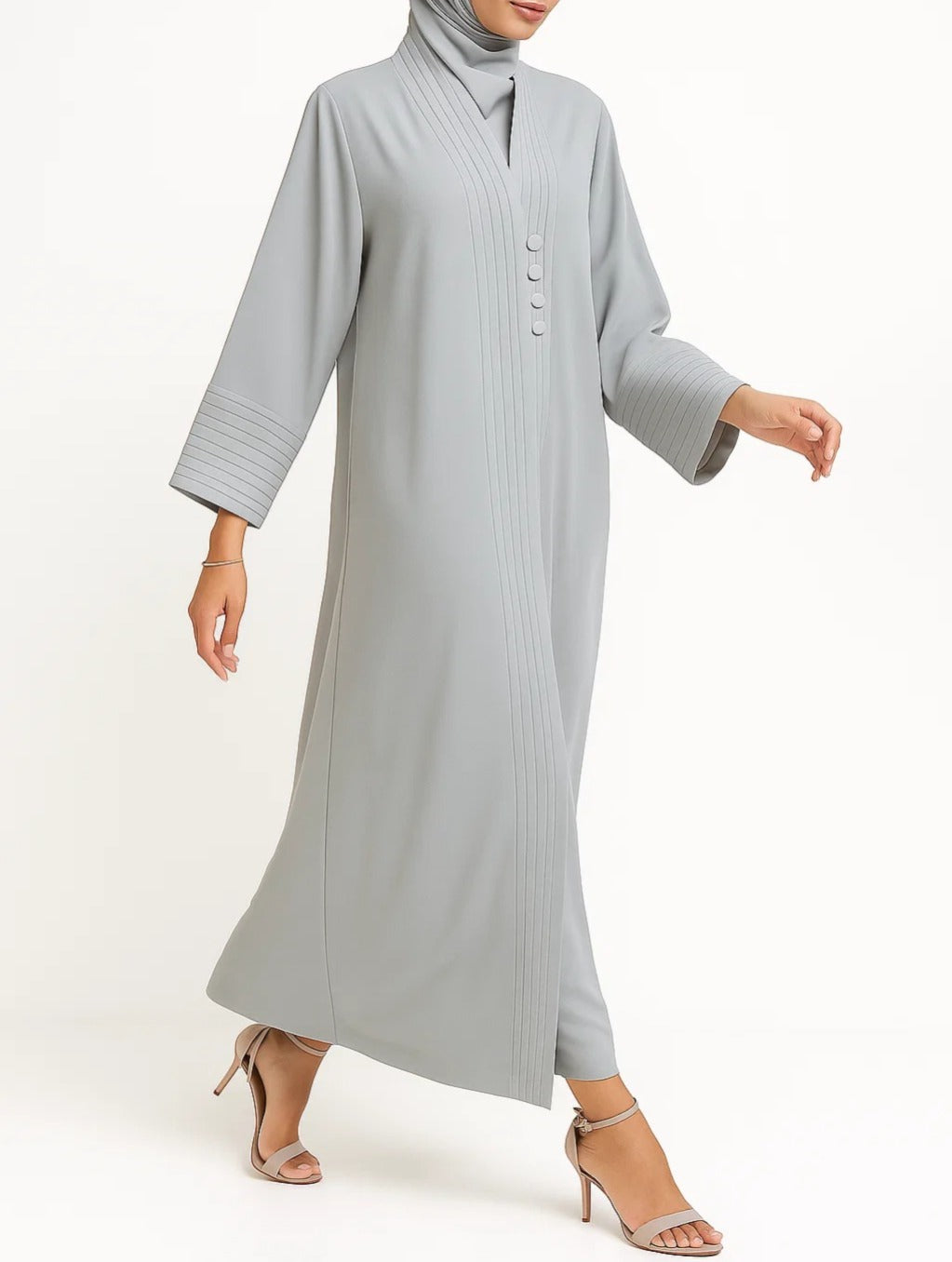 Grey Muse line Abaya