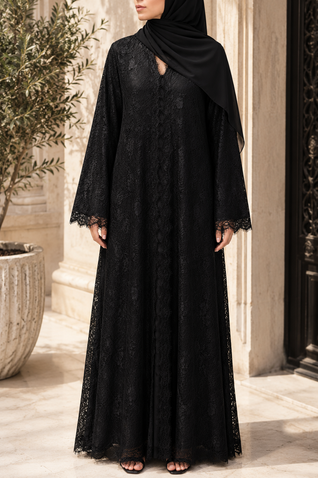 Black Sheer abaya