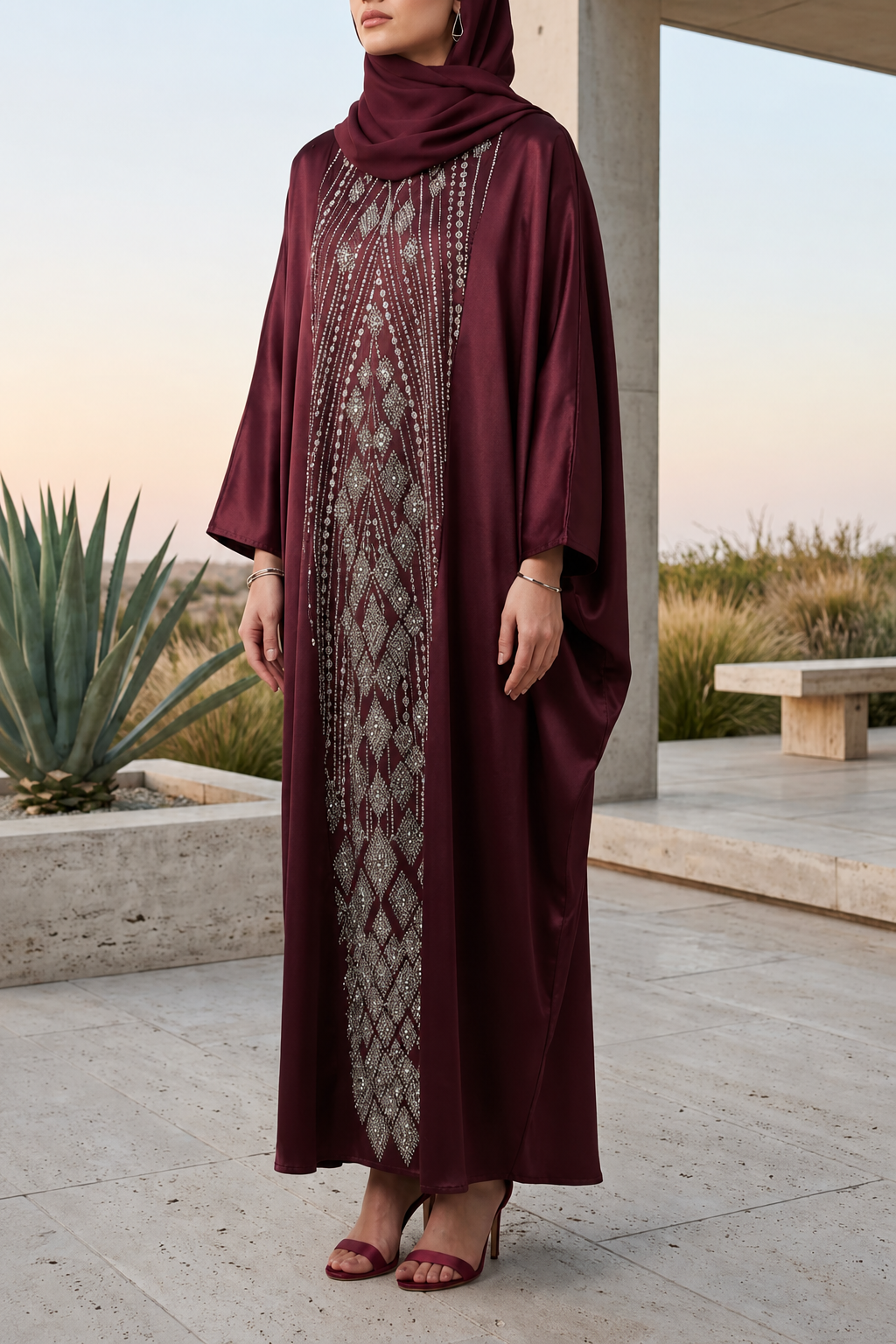 Maroon Ameera Abaya