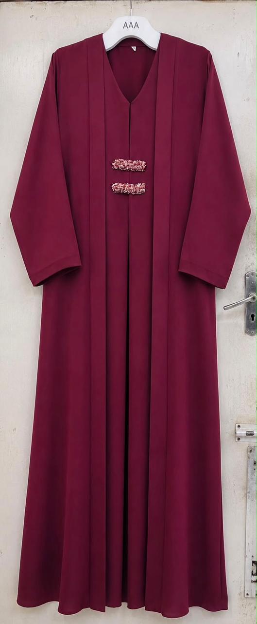 Maroon Barrette Abaya E13S