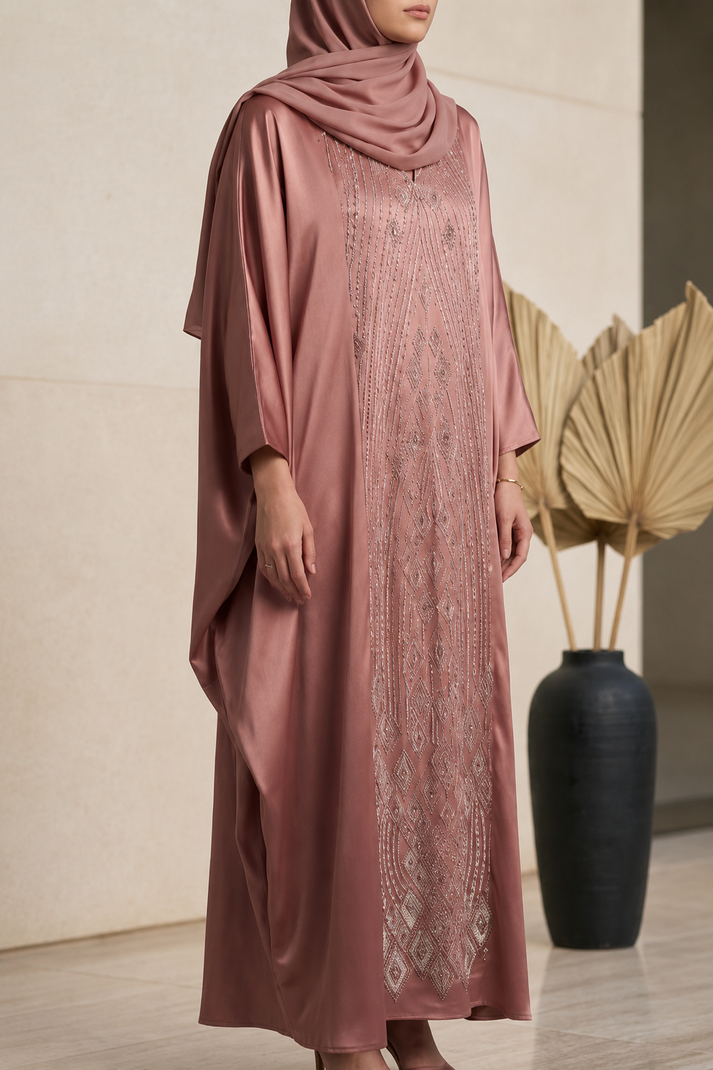 Dusty Rose Ameera Abaya