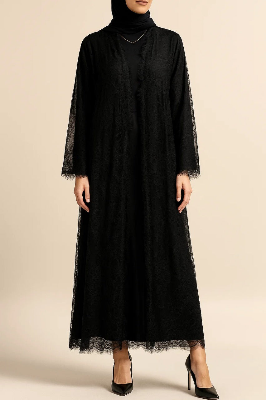 Black Sheer abaya