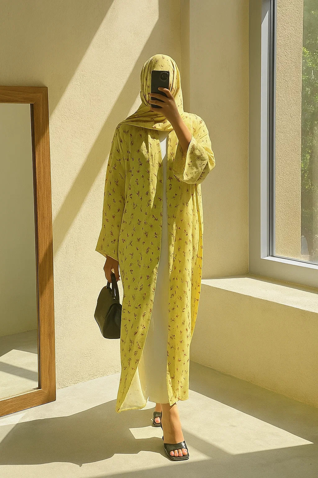 Creme Floral Kimono Set