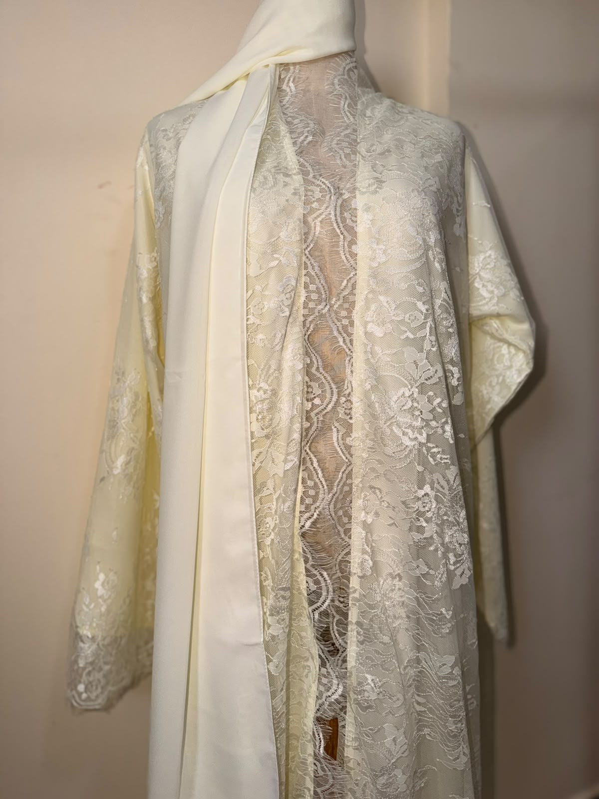 Butter Yellow Sheer abaya