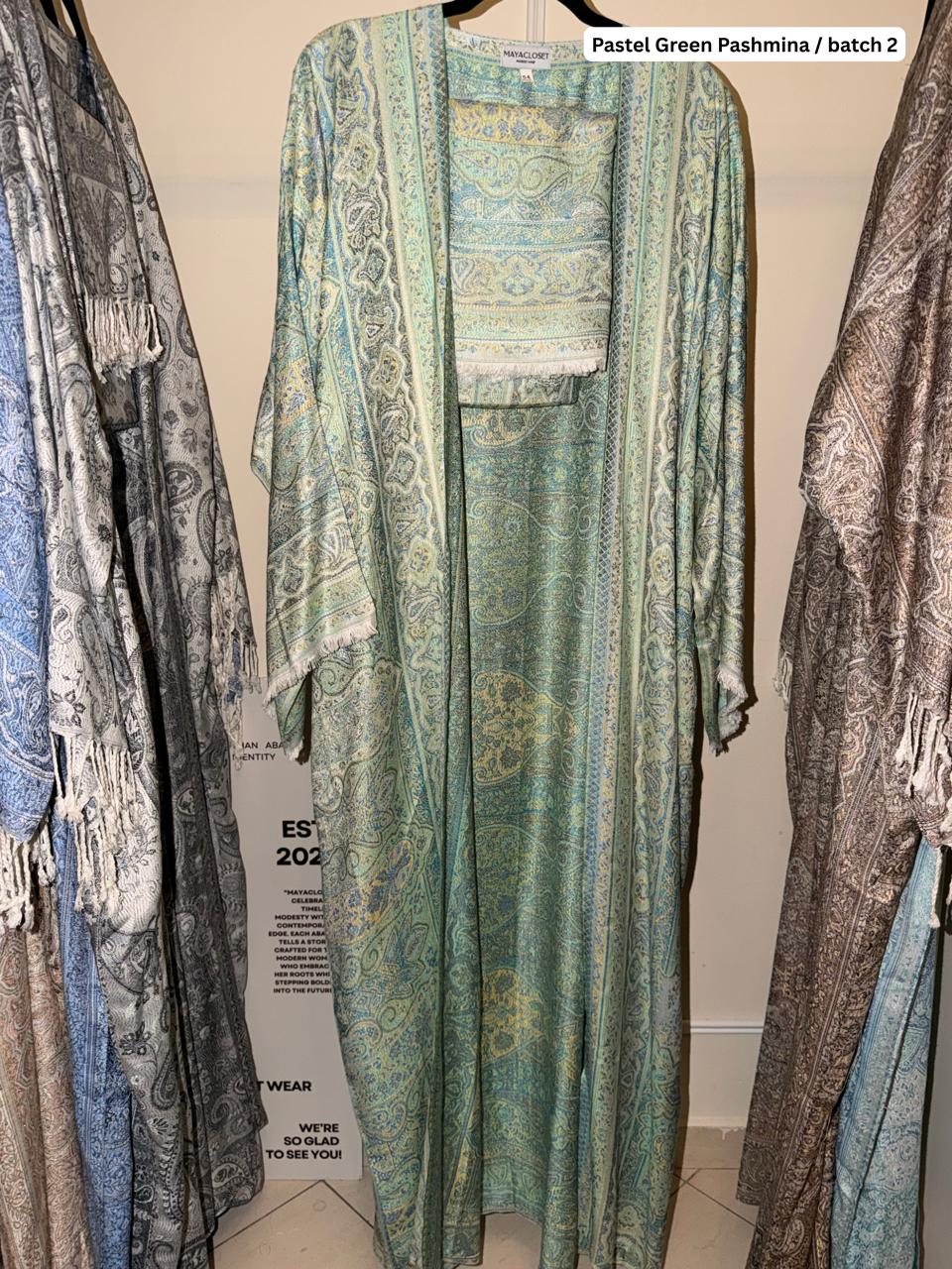 Pastel Green Pashmina Abaya batch 2