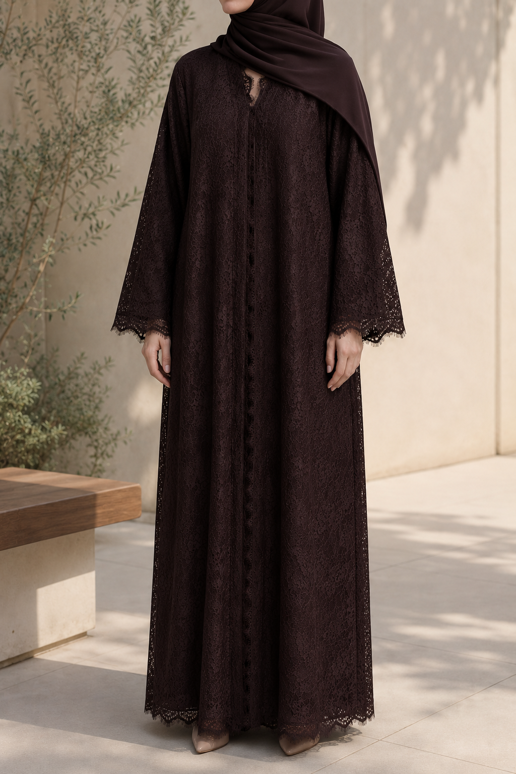 Brown Sheer abaya