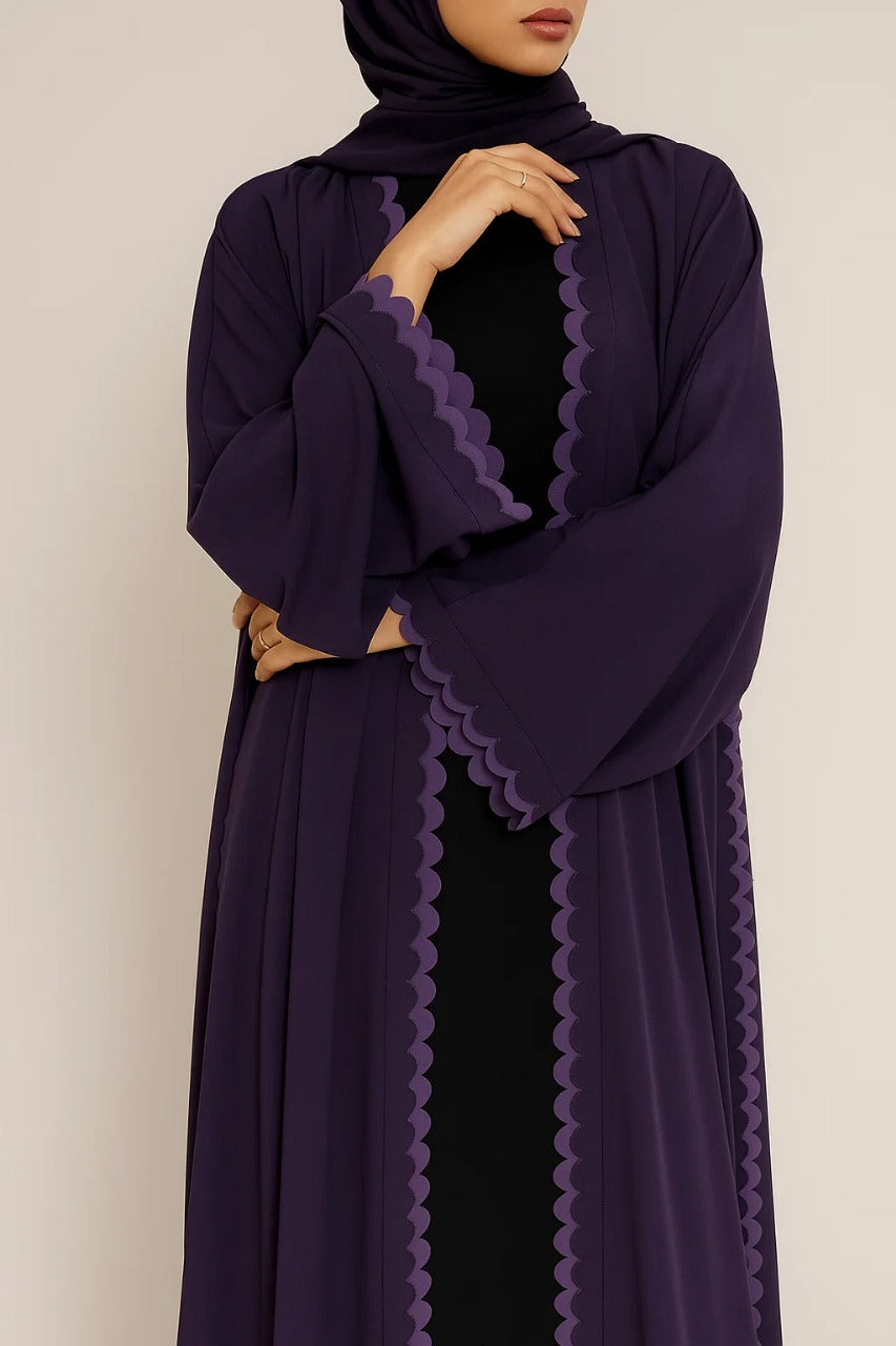 Purple Scallop Abaya