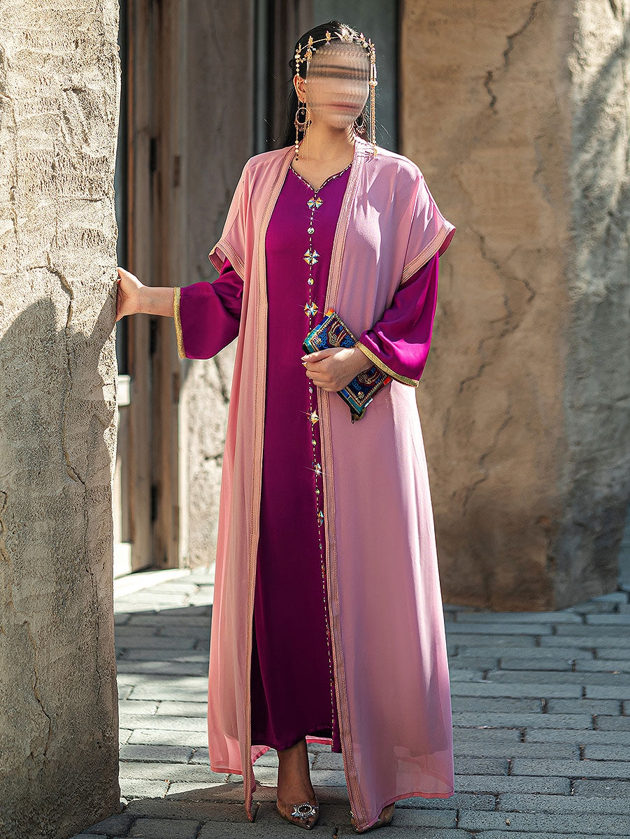 BA4097 Pink Ethereal Abaya