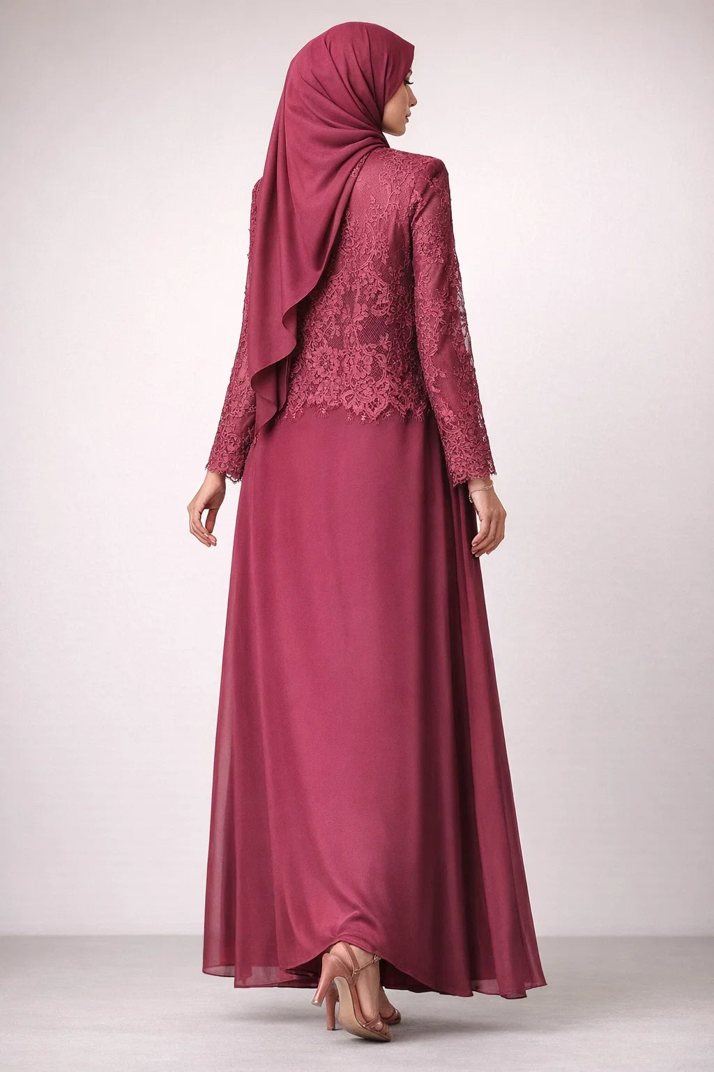 Red Moon Veil Abaya