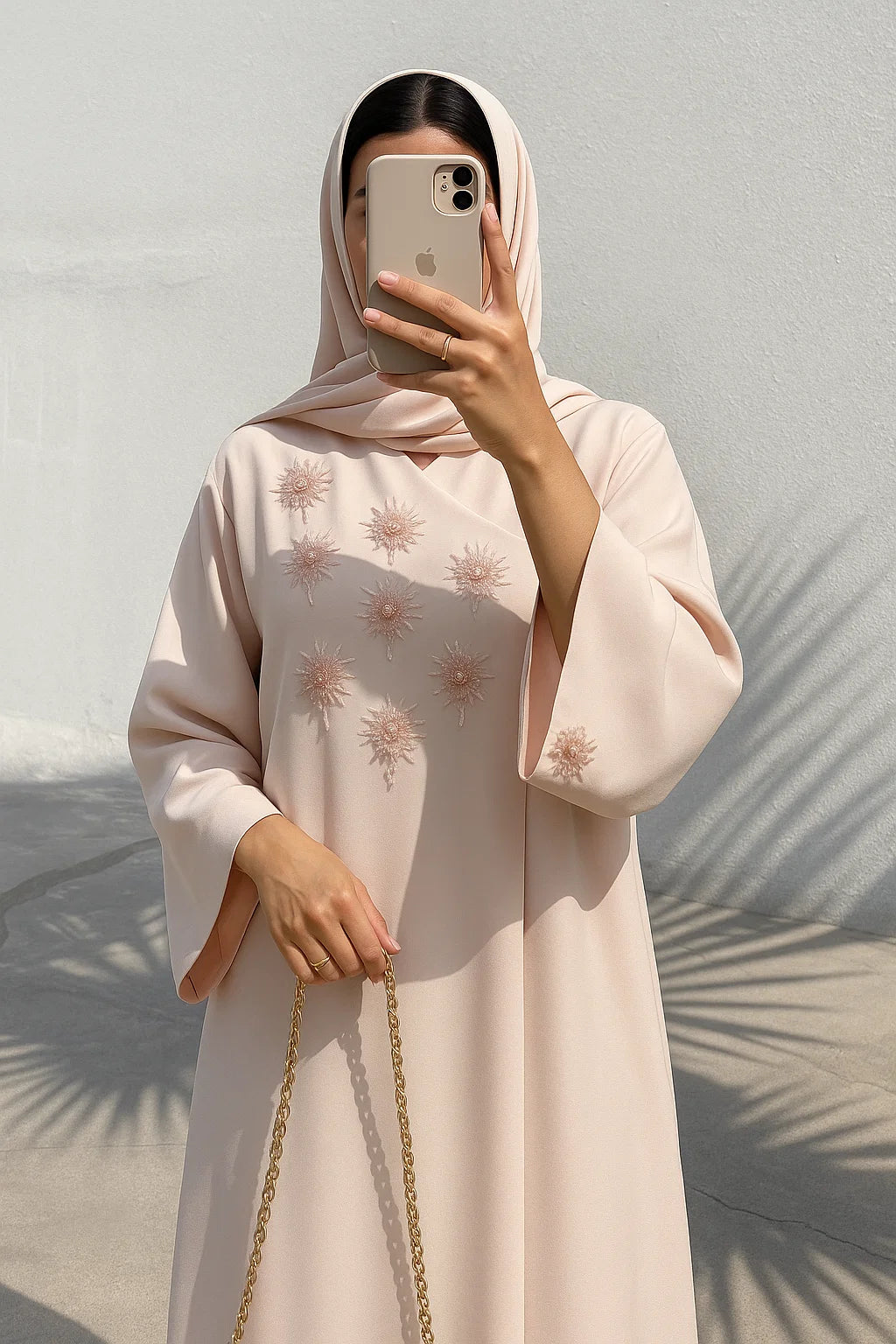 Pink Embellished Abaya AHWA03