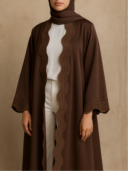 Brown lace abaya