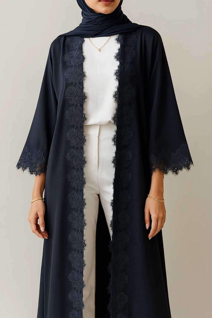 Black series lace abaya