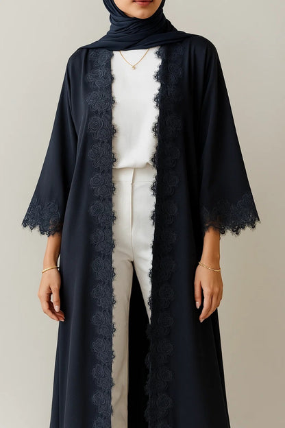 Black series lace abaya