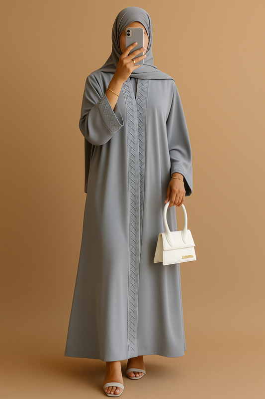 Sky Blue Braided Abaya