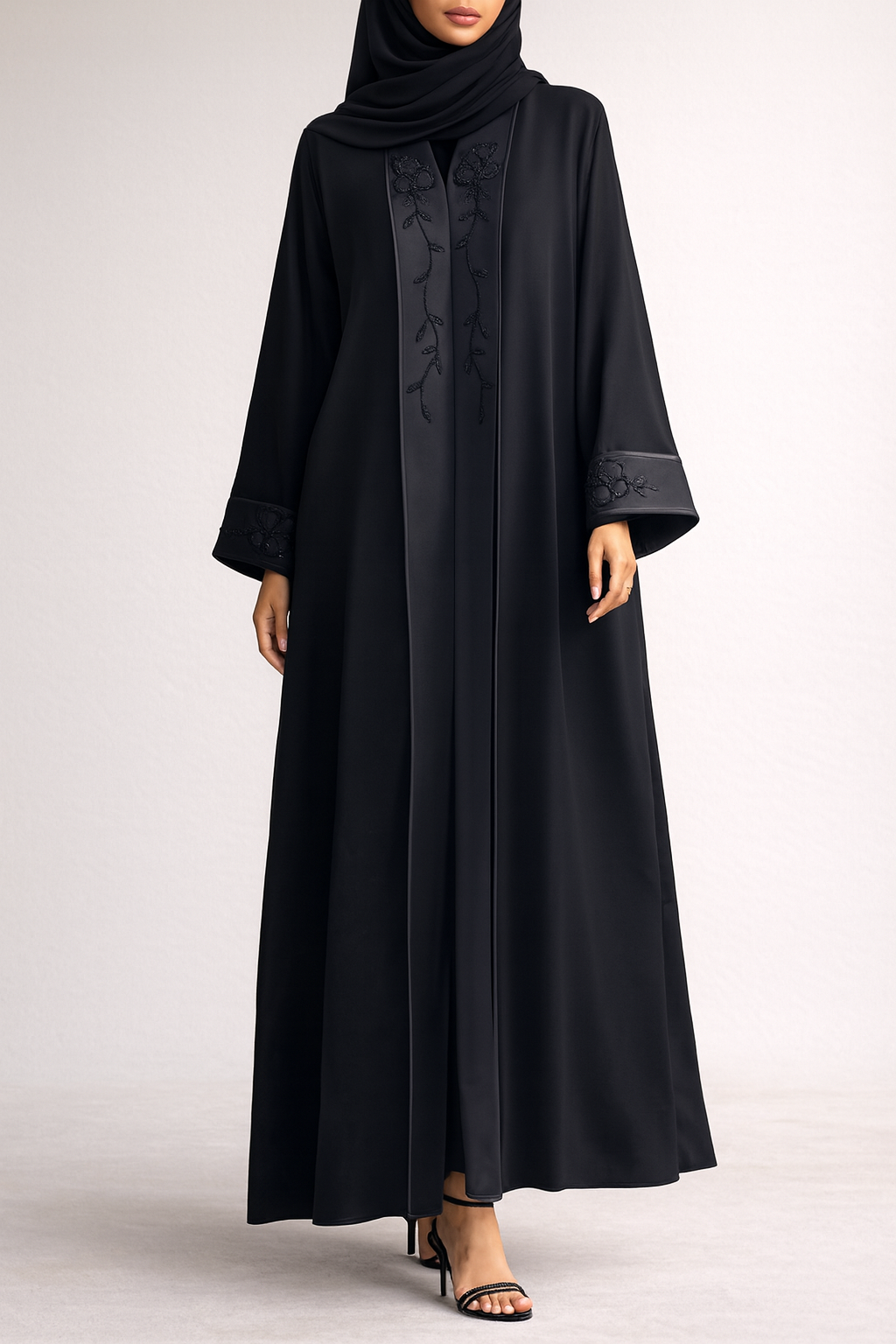 Embroided Collar Abaya