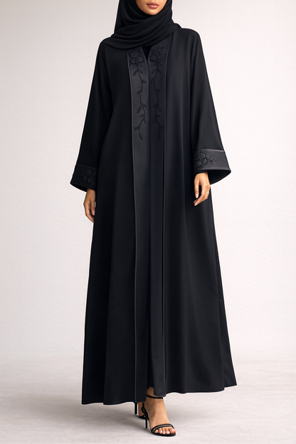 Embroided Collar Abaya