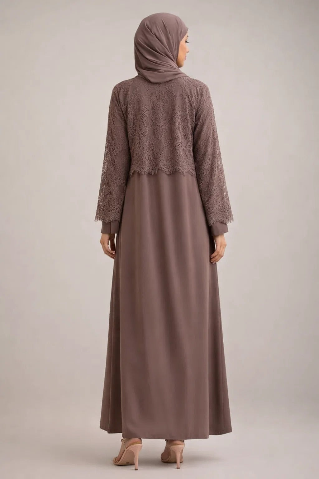 Brown Moon Veil Abaya