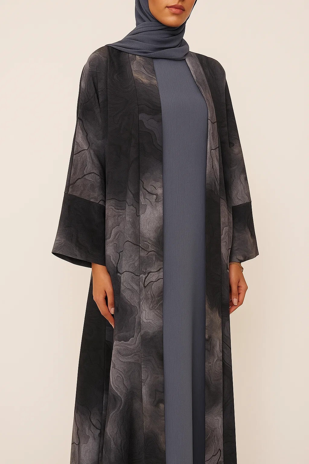 Marble print abaya
