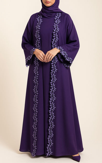 Purple fancy lace abaya