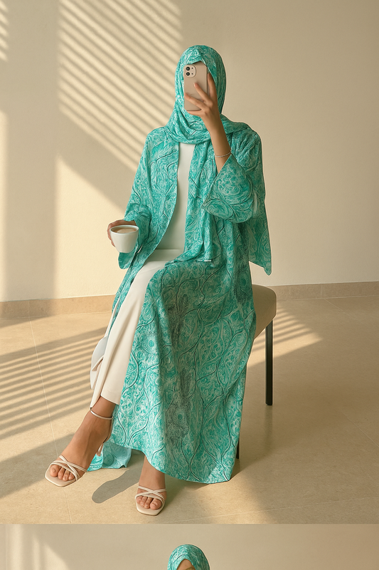 Turquoise Charm Kimono Set
